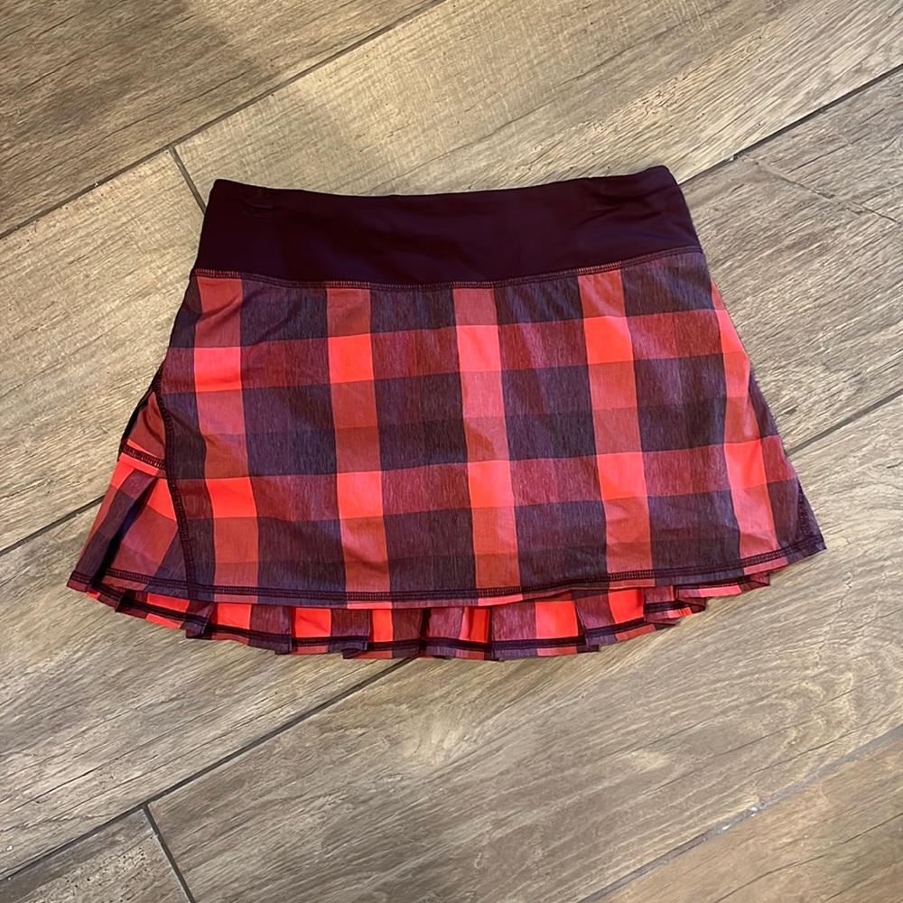 RARE Lululemon Red Plaid Skirt size 4
